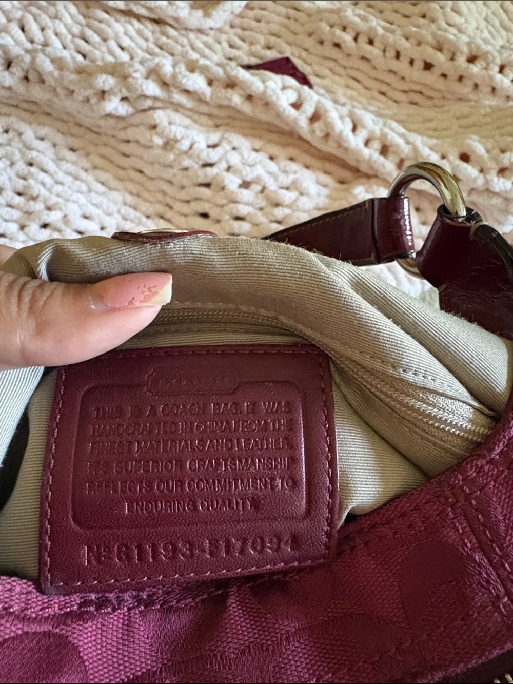 Coach Bordeaux Signature Hobo Bag with Matching Wallet